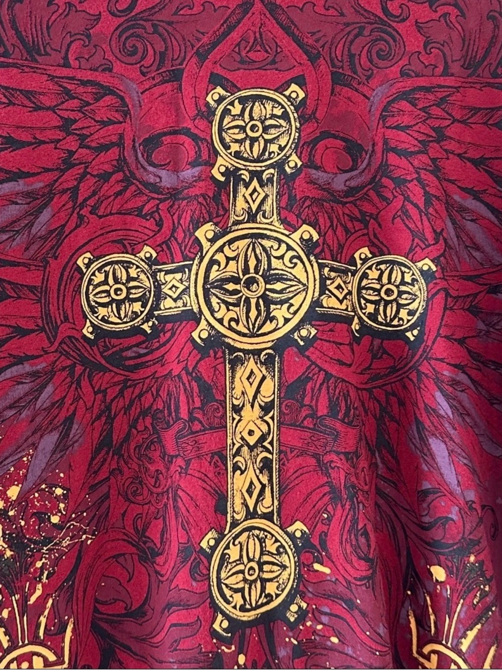 Helix Red Cross Wing Double Layer Long Sleeve Shirt Men's Size Medium Cyber Y2K - Picture 5 of 15